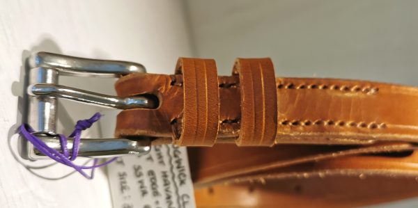Belt - Classic Skinny in Light Havana and Natural, buckle close up